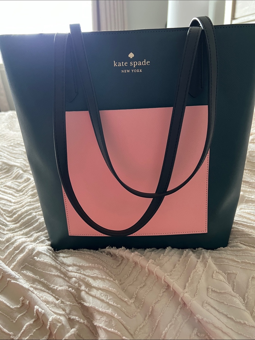 kate spade Black Tote with Pink Front Pocket - Picture 1 of 1